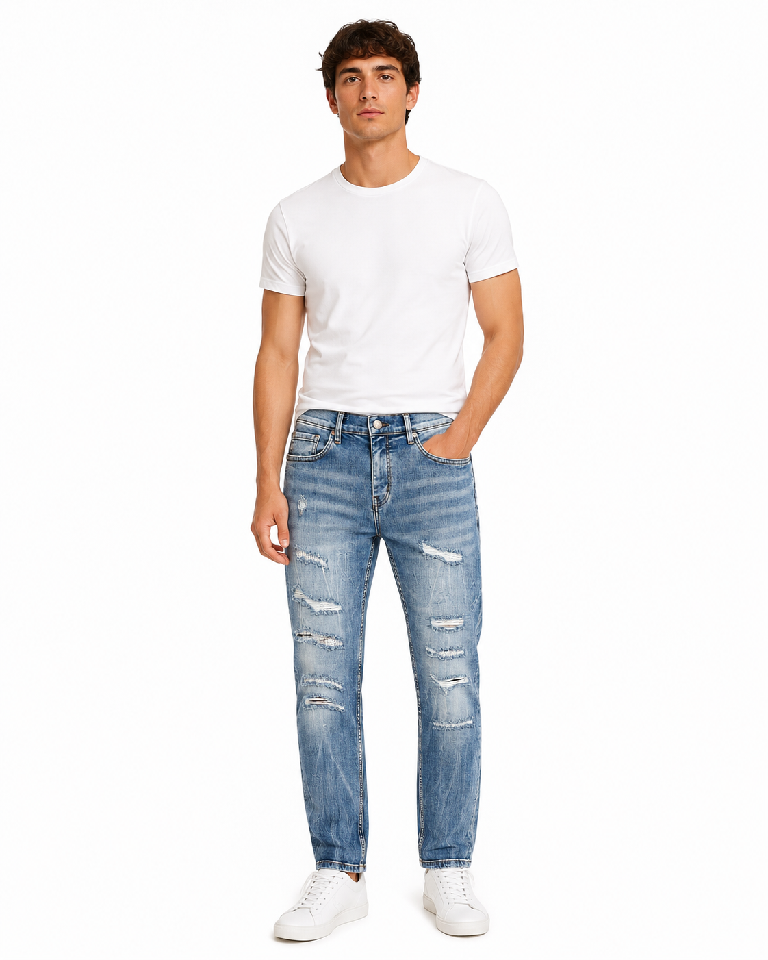 MEN'S ELITE RELAXED STRAIGHT DENIM PANT - S.BLUE