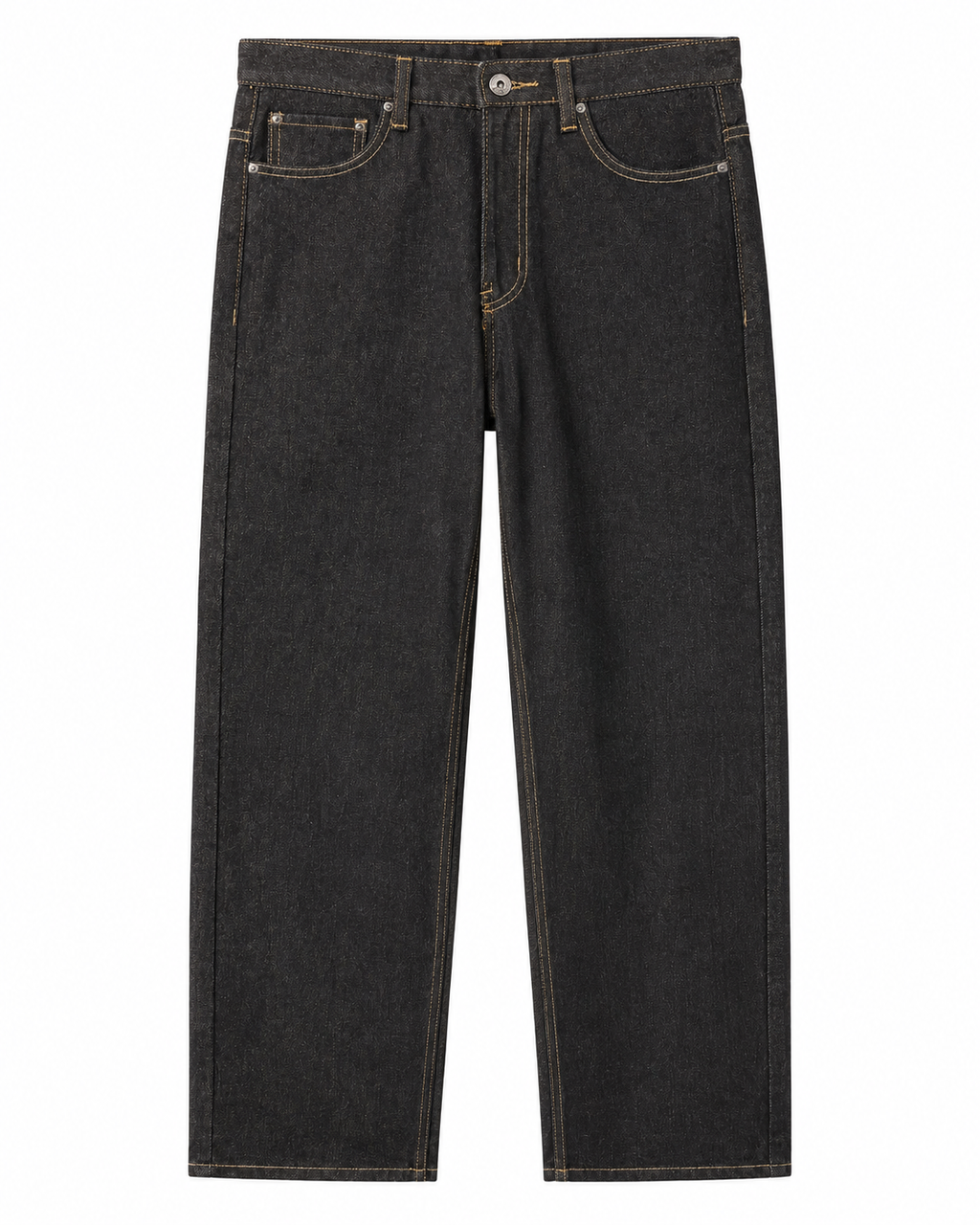 Rebel Minds Relaxed Fit Raw Black Jeans