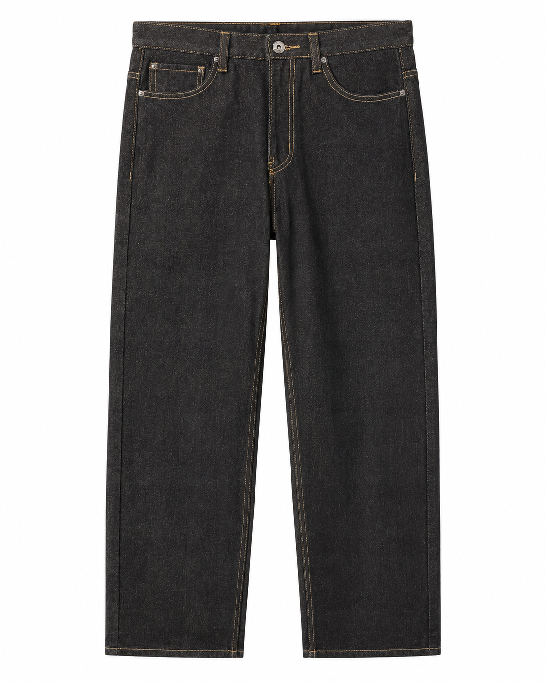 Rebel Minds Relaxed Fit Raw Black Jeans