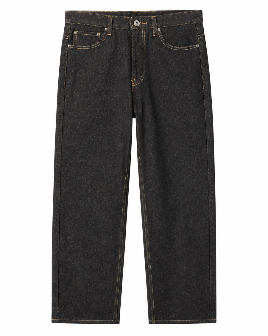Rebel Minds Relaxed Fit Raw Black Jeans