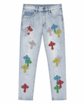 MEN'S SLIM CRYSTAL TEMPLAR DENIM PANT - I.BLU/MUL