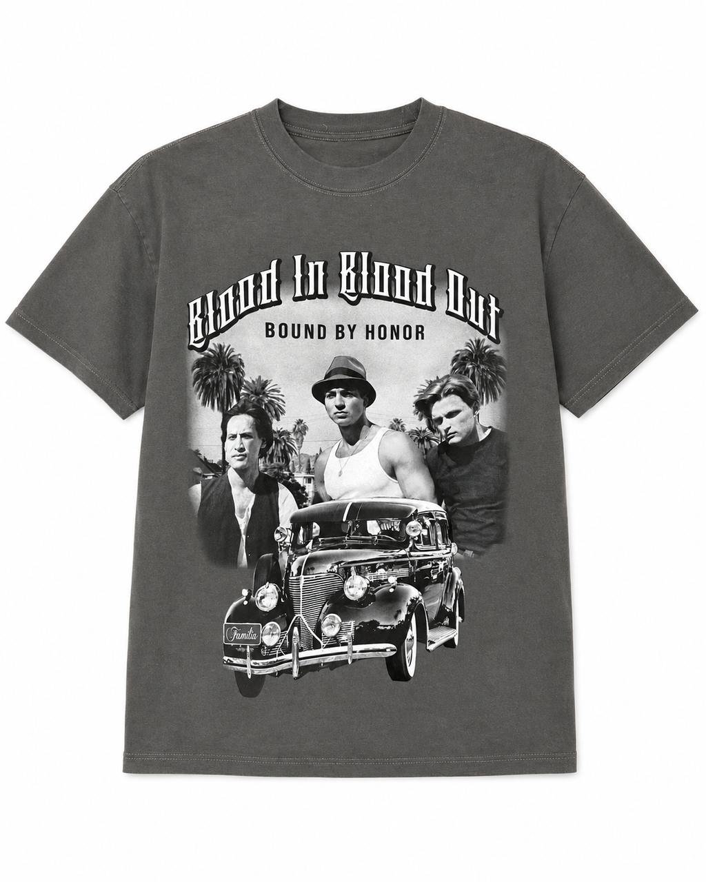 Blood In Blood Out Bound By Honor Graphic Tee – Charcoal