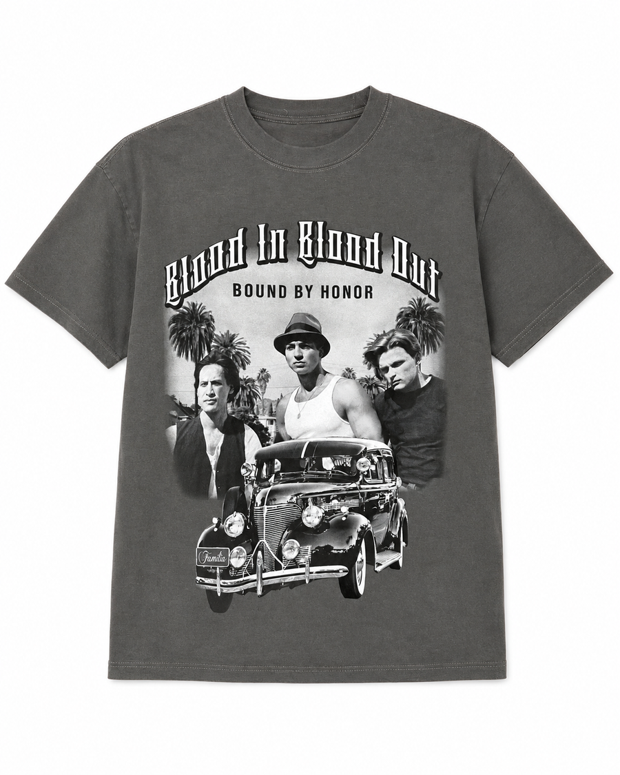 Blood In Blood Out Bound By Honor Graphic Tee – Charcoal