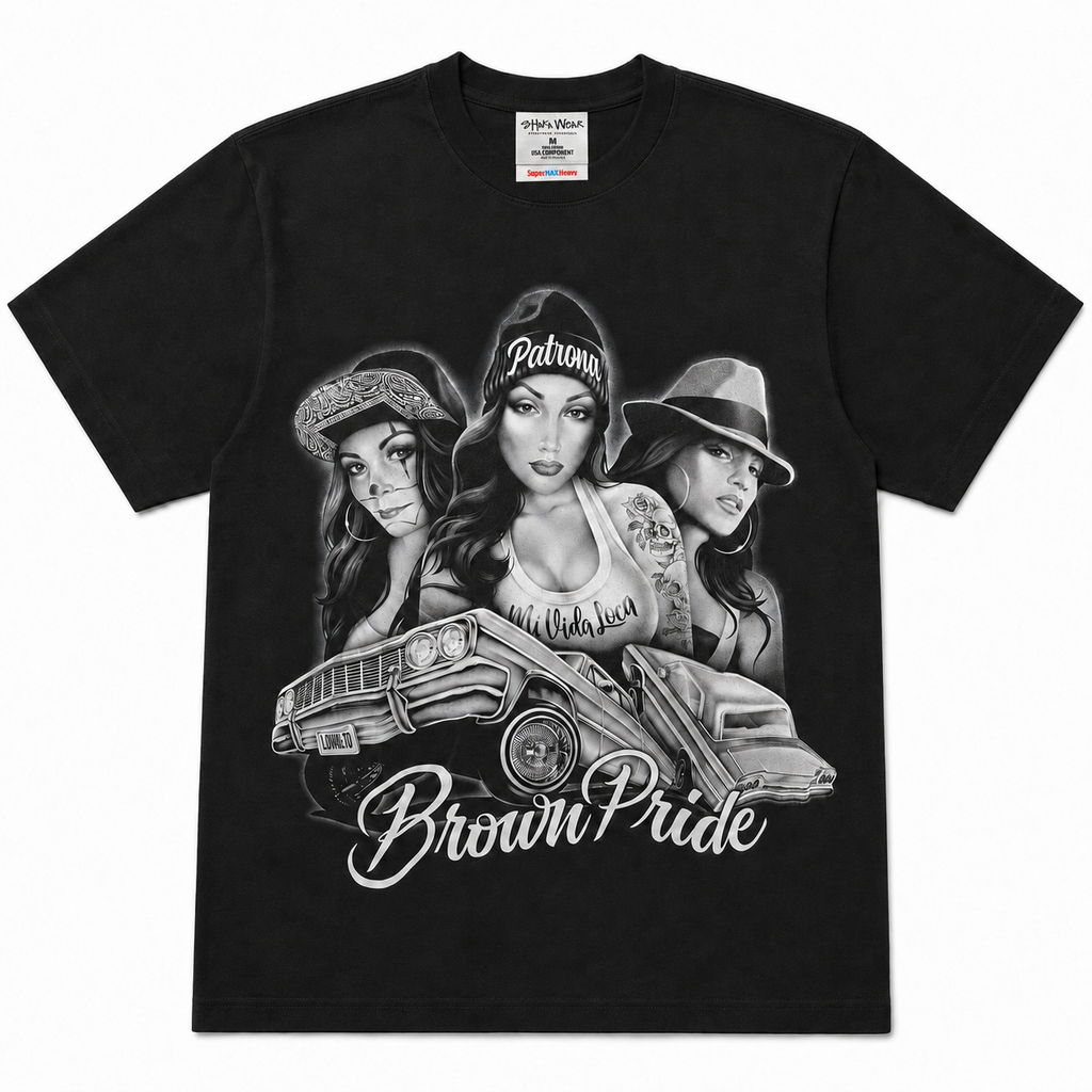 Brown Pride Lowrider Graphic Tee - Black