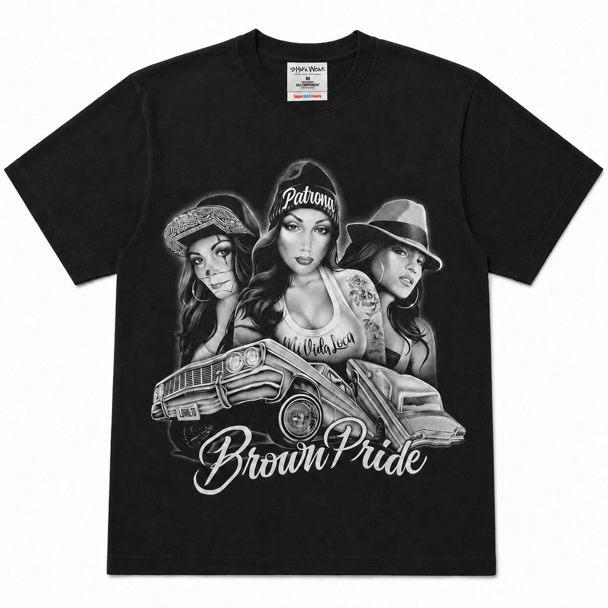 Brown Pride Lowrider Graphic Tee - Black