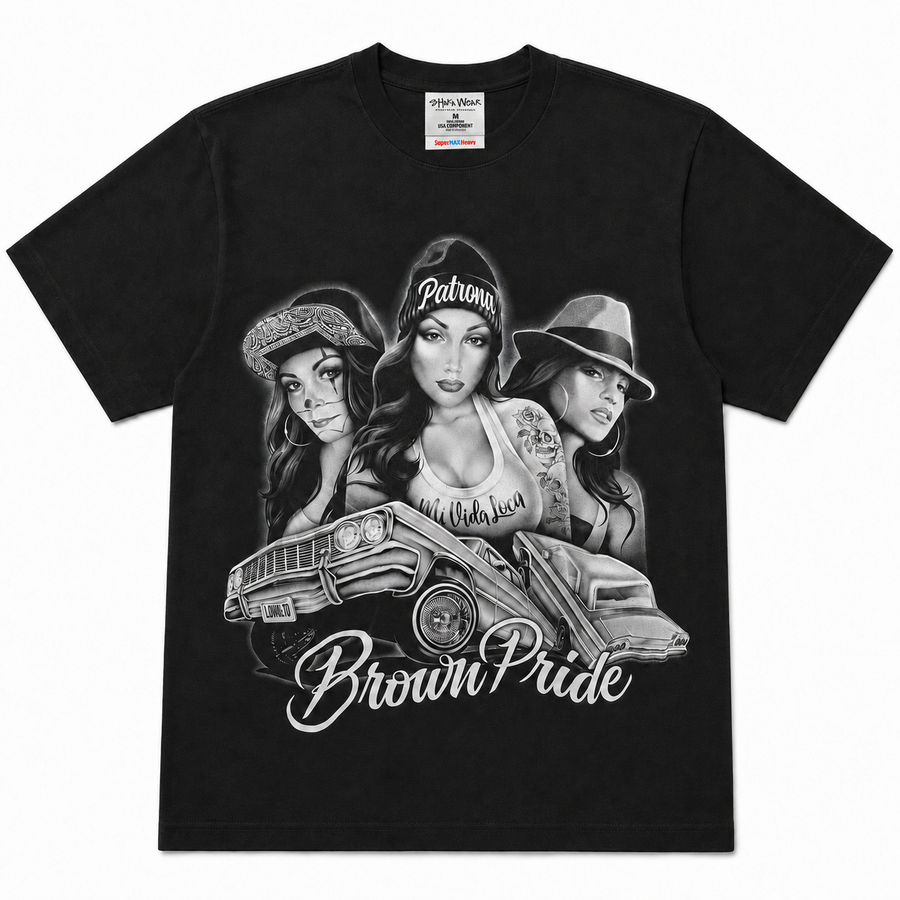 Brown Pride Lowrider Graphic Tee - Black