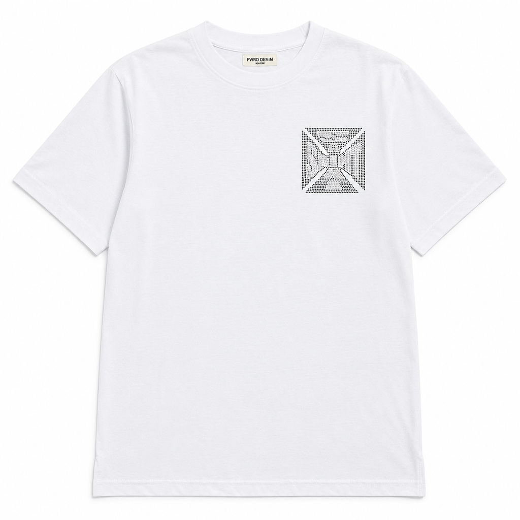 MEN'S SAINT CRYSTAL S/SLV TEE - WHITE