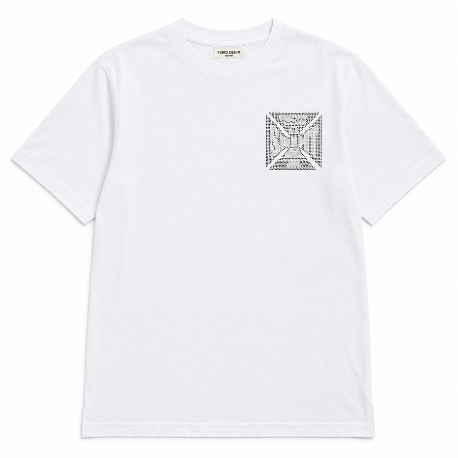MEN'S SAINT CRYSTAL S/SLV TEE - WHITE