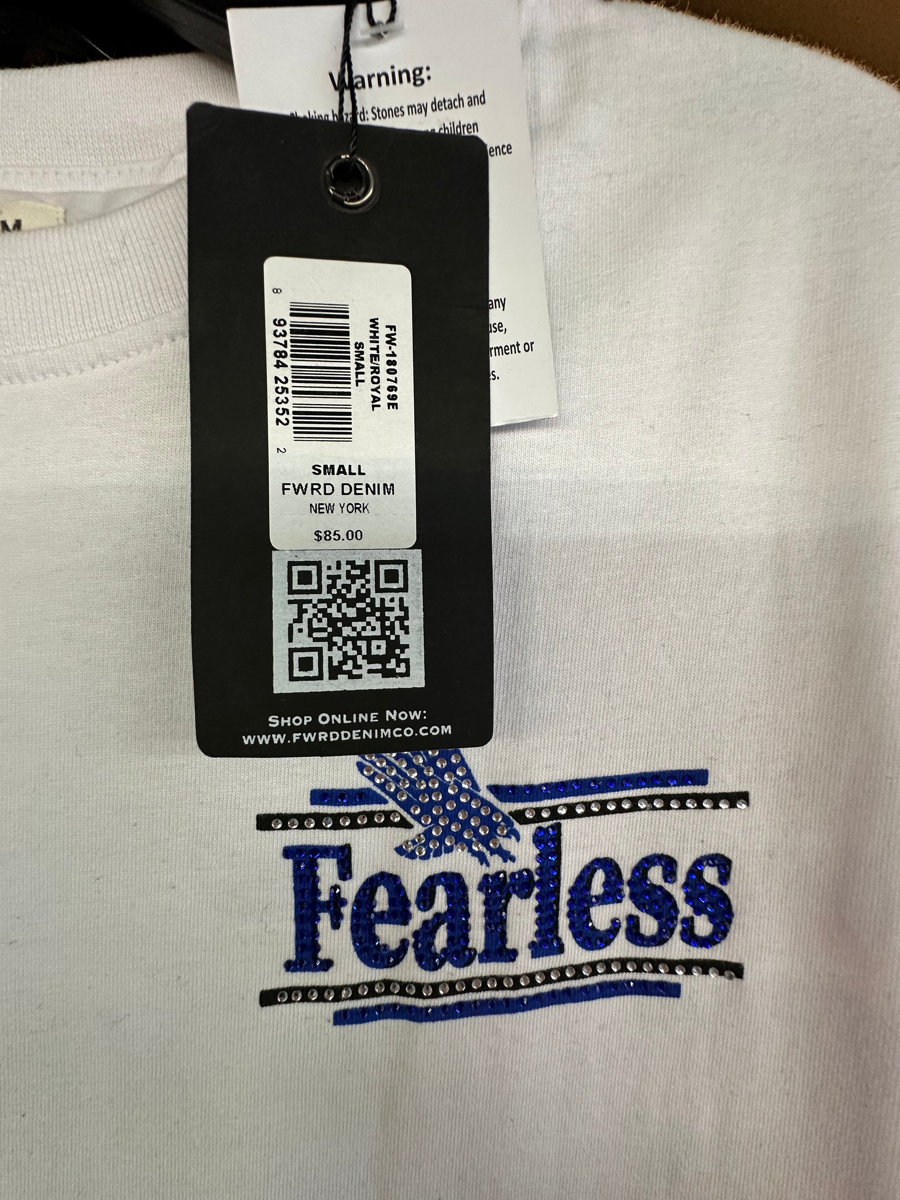 MEN'S FEARLESS S/SLV TEE - WHITE/ROYAL