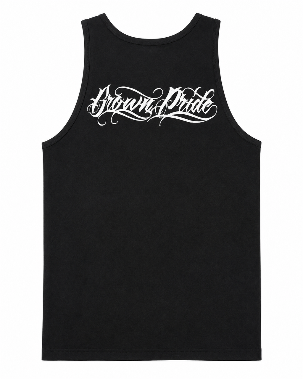 Brown Pride Roses & Skull Graphic Tank – Black