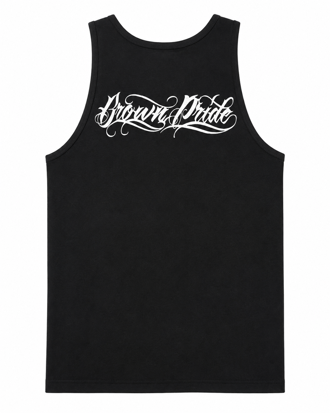 Brown Pride Roses & Skull Graphic Tank – Black