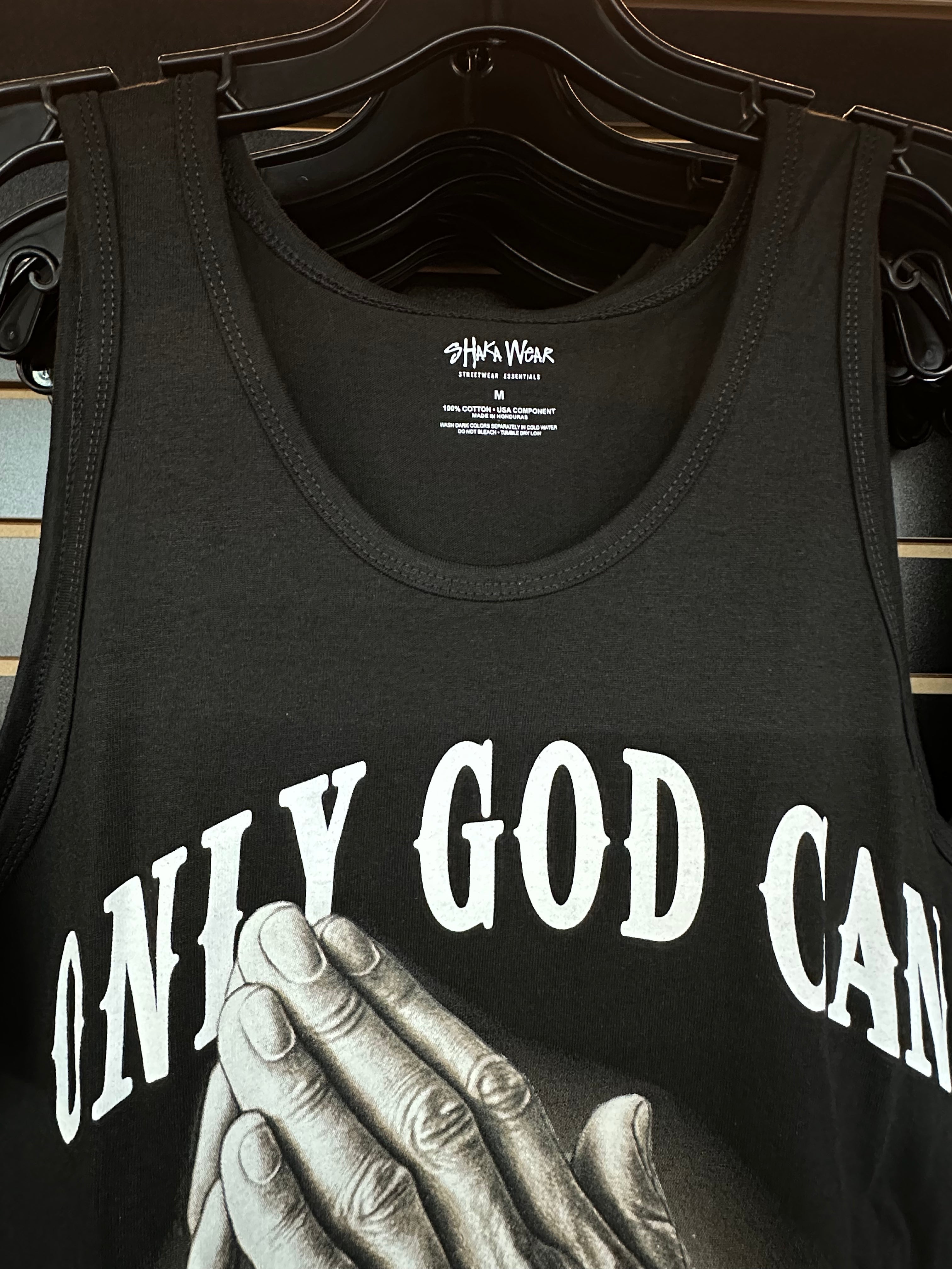 Only God Can Judge Me Praying Hands Tank – Black