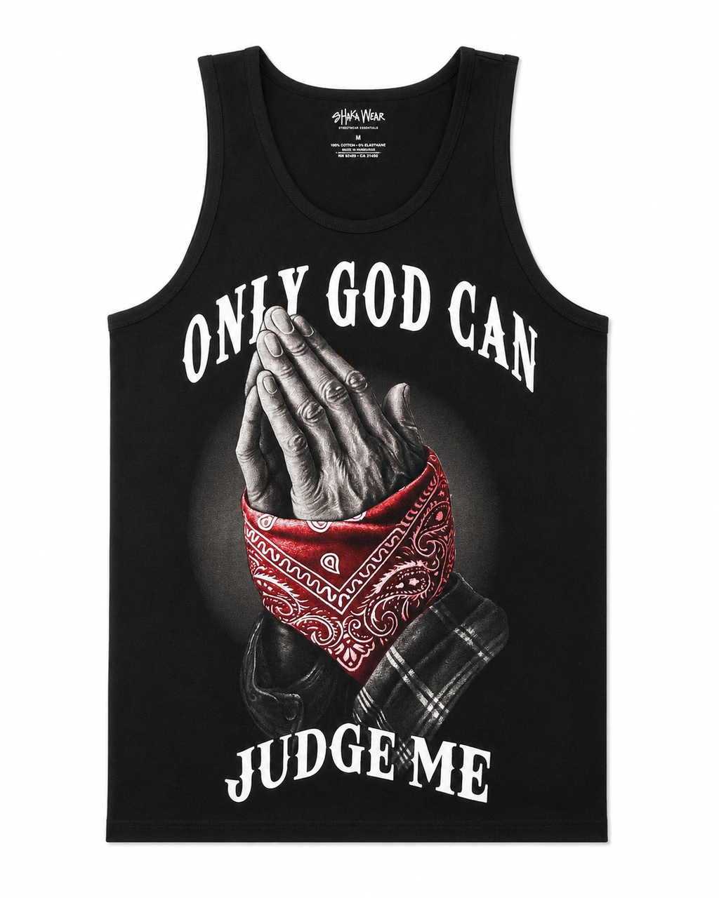 Only God Can Judge Me Praying Hands Tank – Black