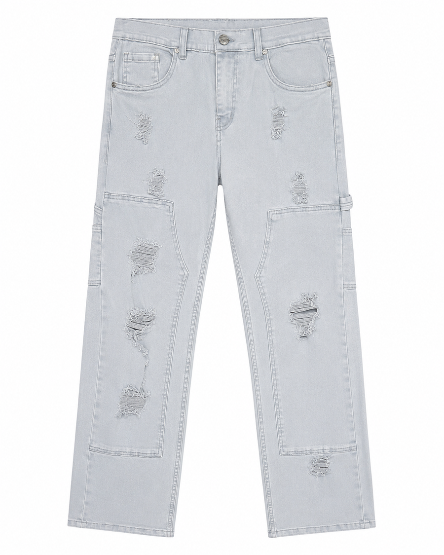 MEN'S DISTRESSED RELAXED TWILL PANT COLLECTION - GREY