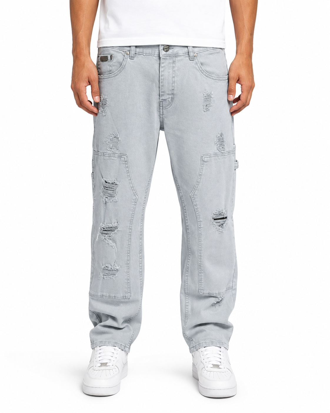MEN'S DISTRESSED RELAXED TWILL PANT COLLECTION - GREY