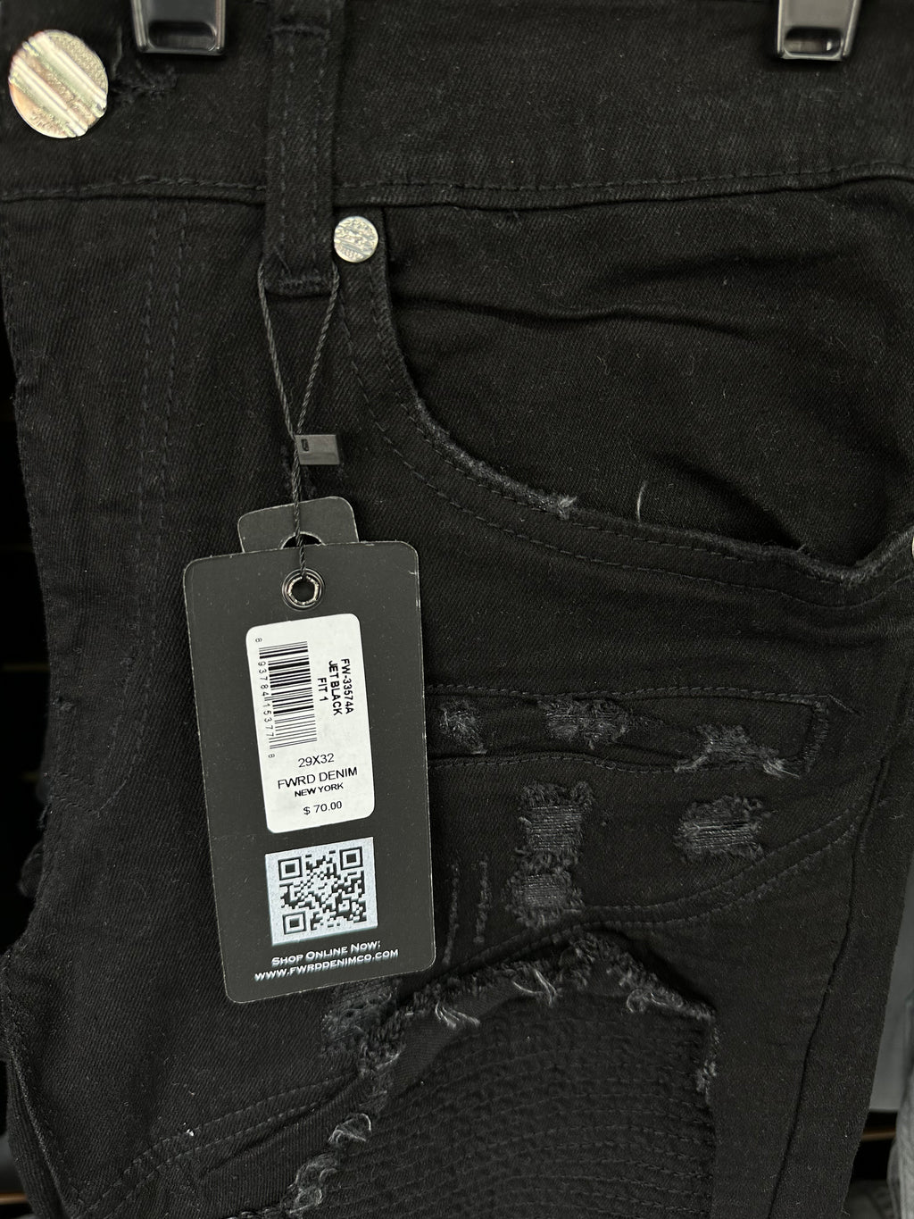 MEN'S MOTORCROSS SLIM DENIM JEAN - JET BLK
