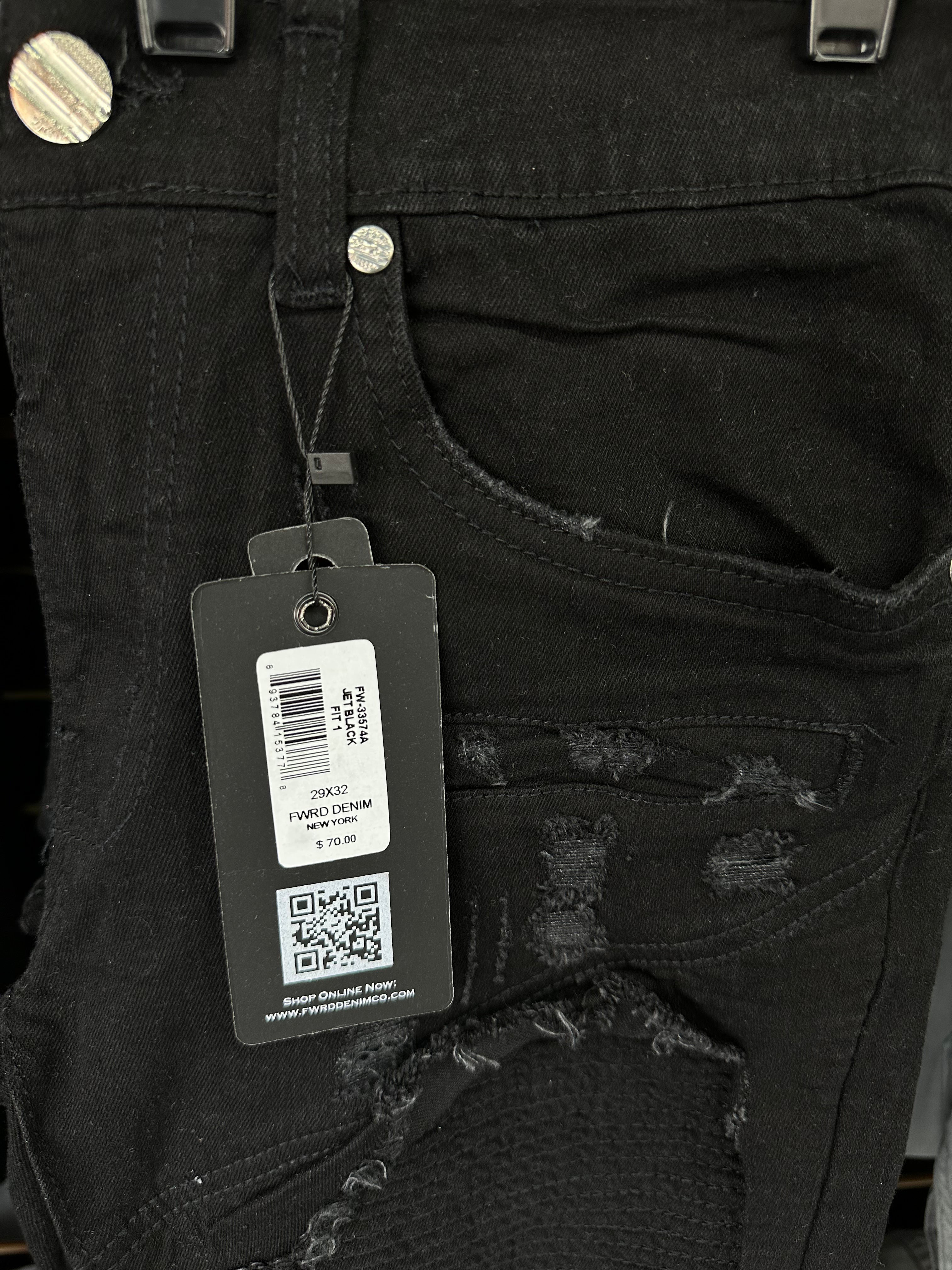 MEN'S MOTORCROSS SLIM DENIM JEAN - JET BLK