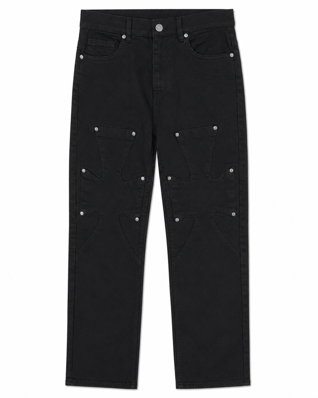 FWRD DENIM CROSS-PANEL STRAIGHT-LEG JEANS – Jet Black