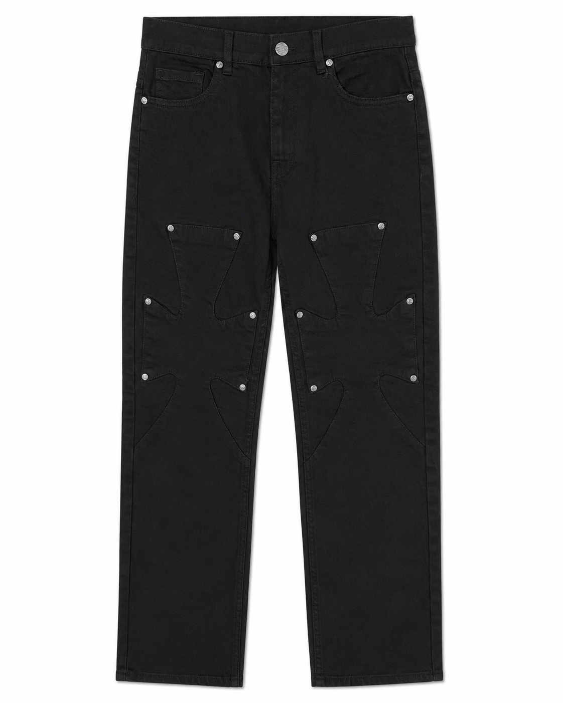 FWRD DENIM CROSS-PANEL STRAIGHT-LEG JEANS – Jet Black