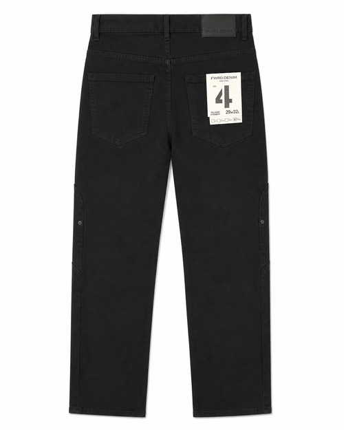 FWRD DENIM CROSS-PANEL STRAIGHT-LEG JEANS – Jet Black