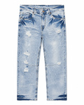 MEN'S CLASSIC BLEACHED SLIM STRAIGHT DENIM PANT COLLECTION - ICE BLUE