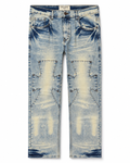 FWRD DENIM Cross-Panel Straight-Leg Jeans – Light Tint