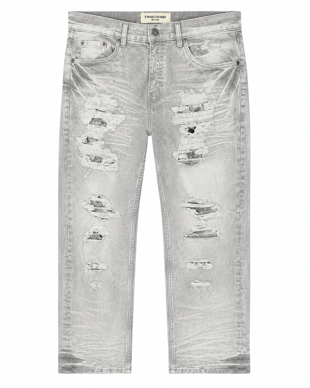 MEN'S CHOPPED RELAXED STRAIGHT DENIM PANT - GREY