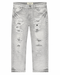 MEN'S CHOPPED RELAXED STRAIGHT DENIM PANT - GREY