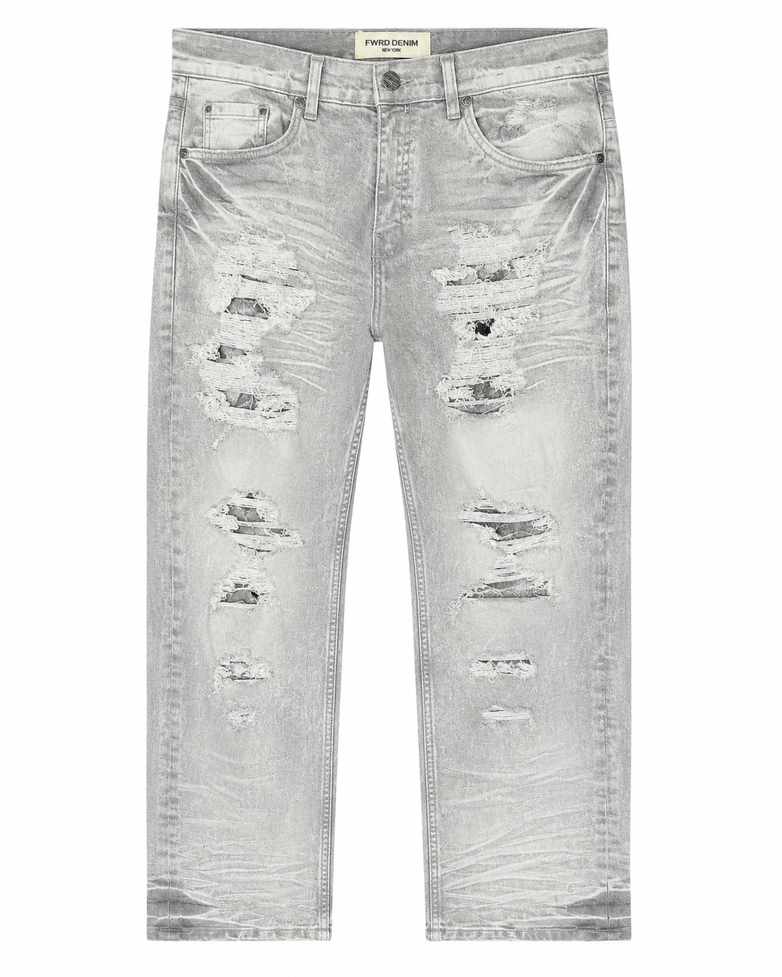 MEN'S CHOPPED RELAXED STRAIGHT DENIM PANT - GREY