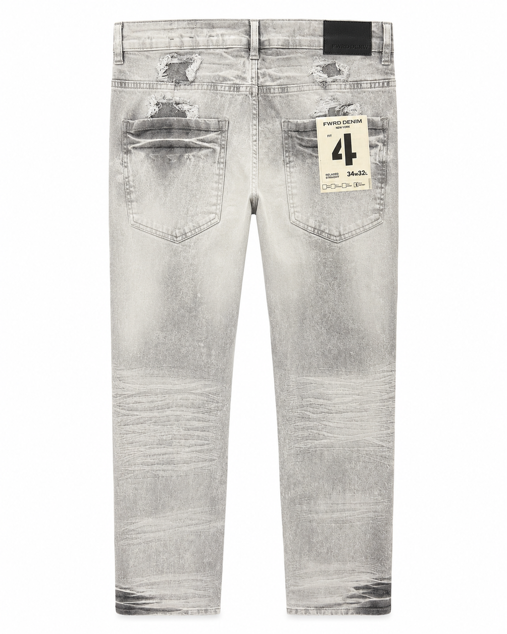 MEN'S CHOPPED RELAXED STRAIGHT DENIM PANT - GREY