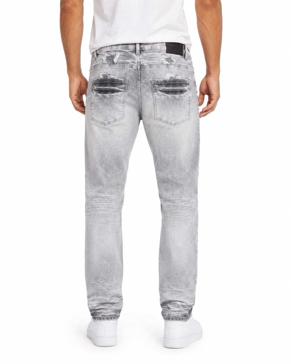 MEN'S CHOPPED RELAXED STRAIGHT DENIM PANT - GREY