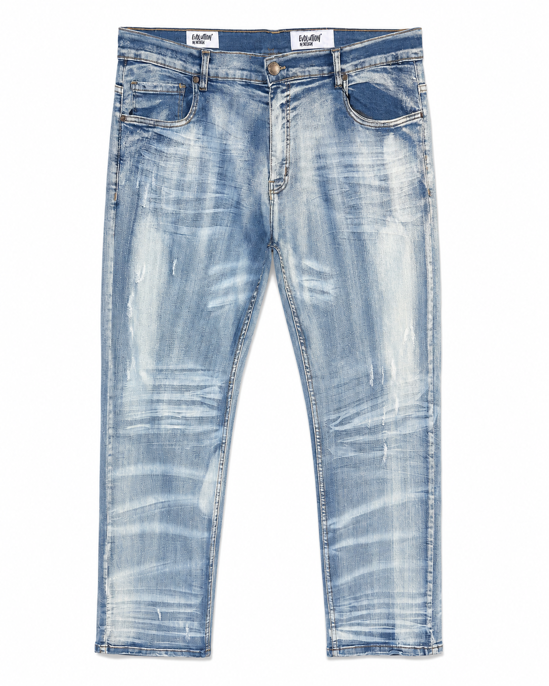 MEN'S FADED STRAIGHT DENIM PANT COLLECTION - ICE BLUE