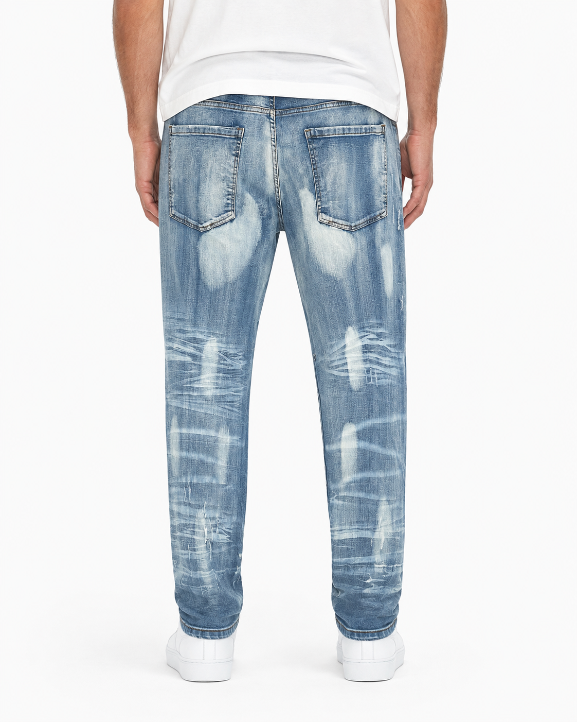 MEN'S FADED STRAIGHT DENIM PANT COLLECTION - ICE BLUE