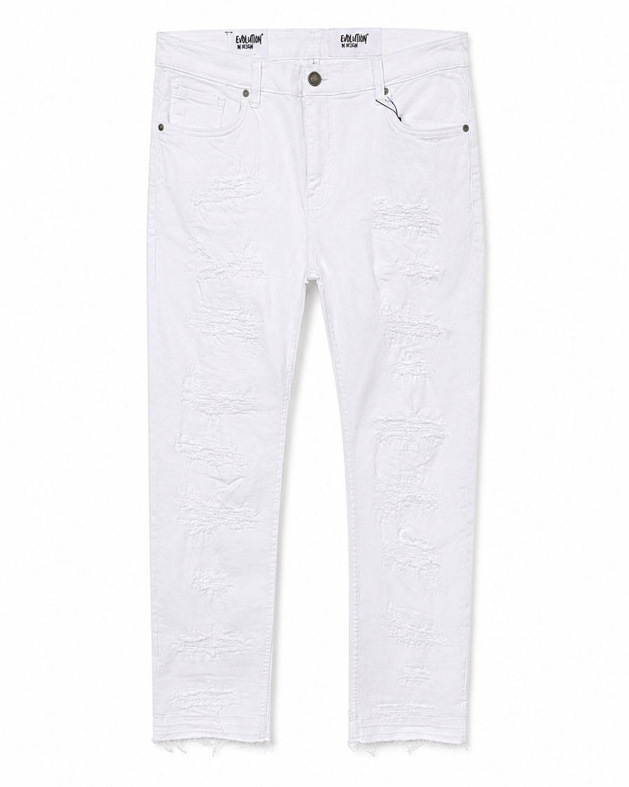 MEN'S MENDED SLIM TWILL PANT COLLECTION - PURE BRIGHT WHITE