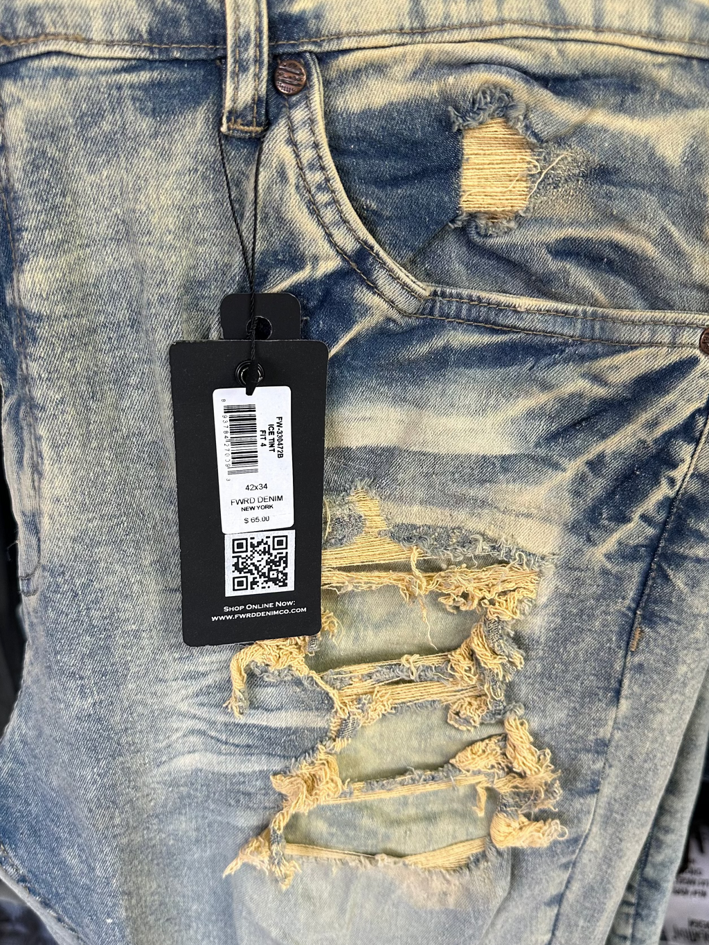 MEN'S CHOPPED RELAXED STRAIGHT DENIM PANT - ICE TINT