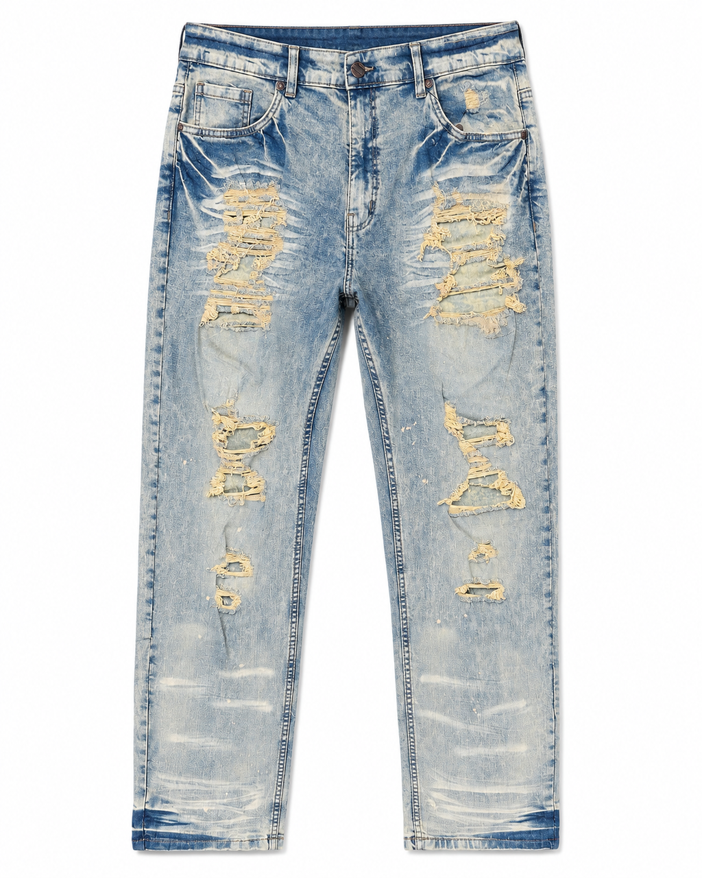 MEN'S CHOPPED RELAXED STRAIGHT DENIM PANT - ICE TINT