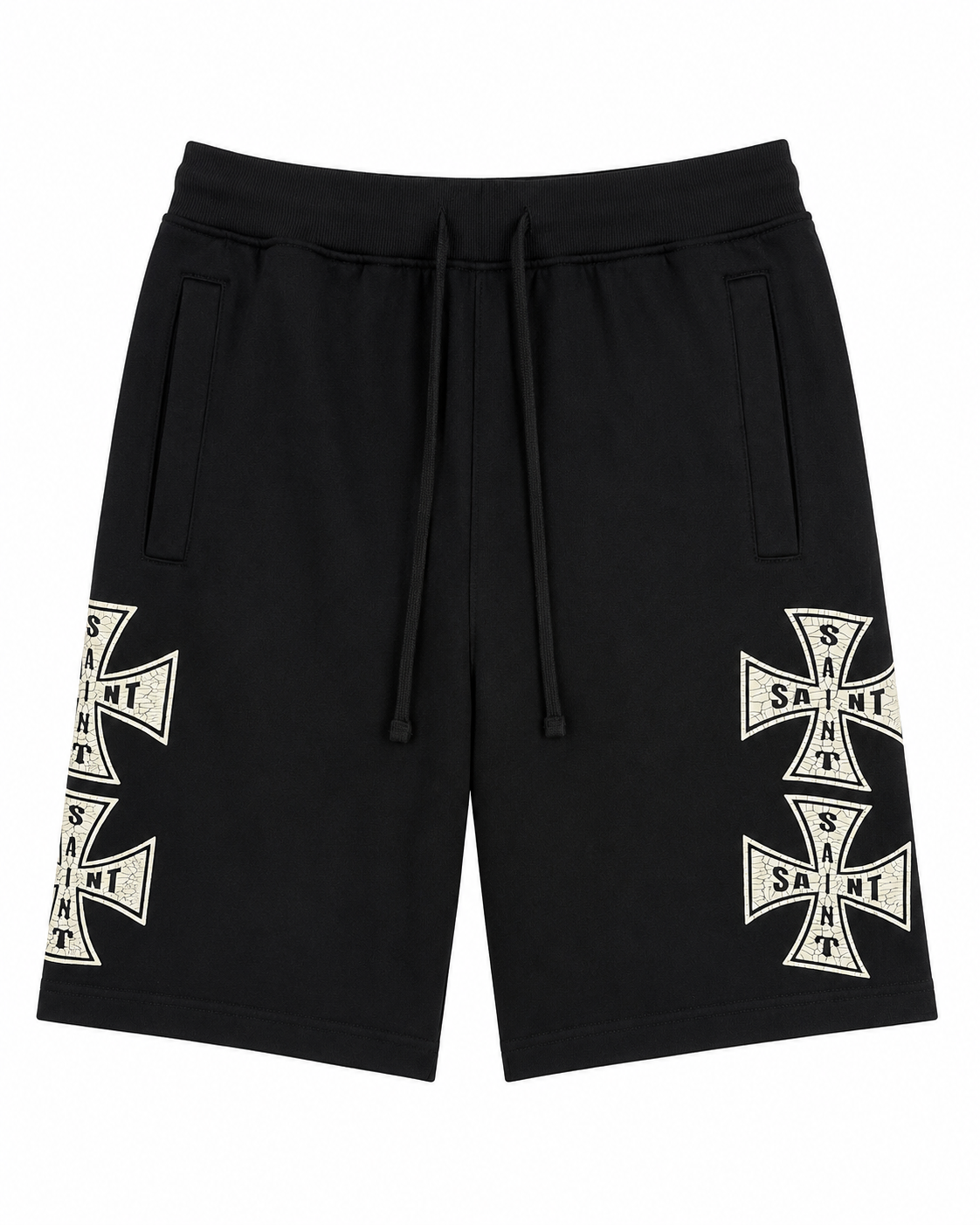Rebel Minds Saint Cross Shorts – Black