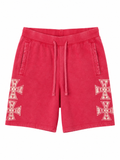 Rebel Minds Saint Cross Washed Shorts – Red