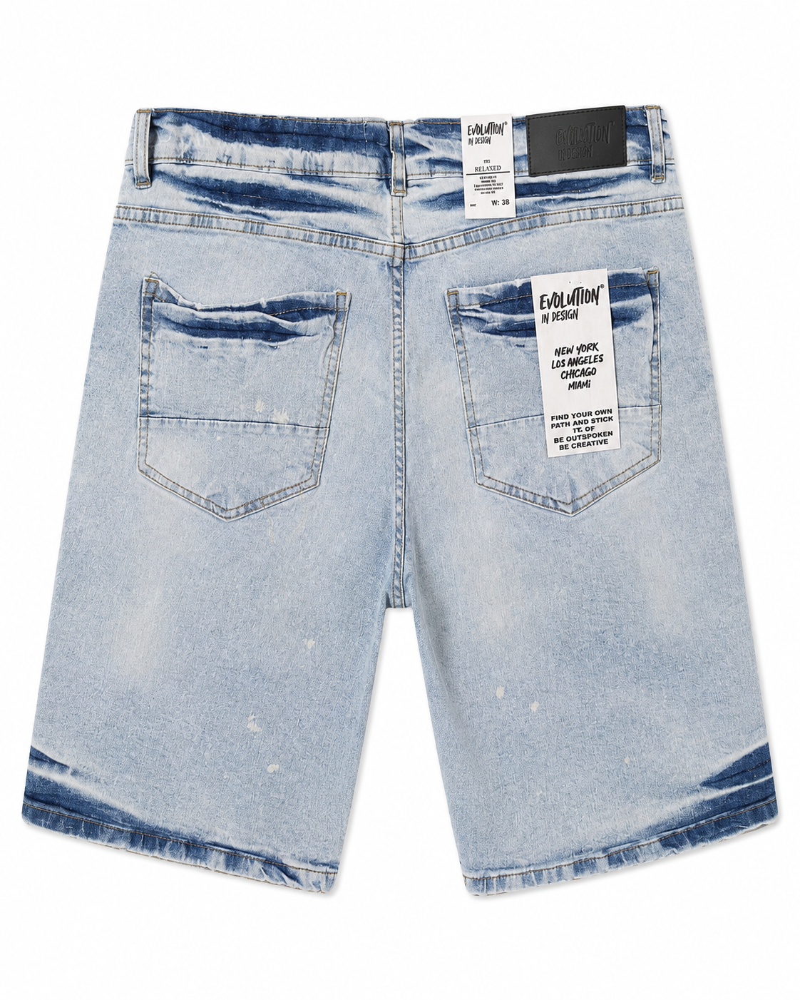 MEN'S CLASSIC BLEACHED DENIM SHORTS COLLECTION - ICE BLUE
