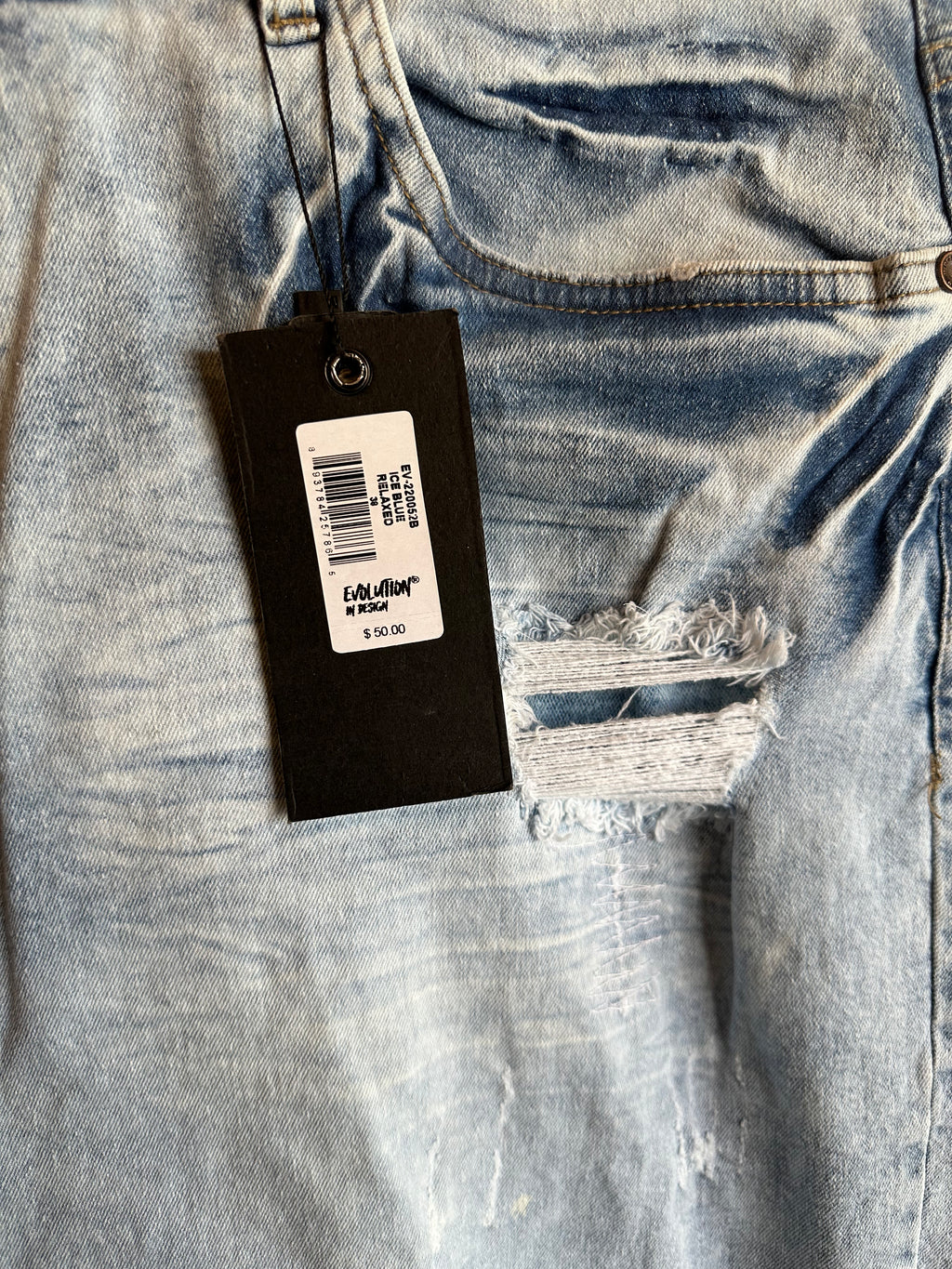 MEN'S CLASSIC BLEACHED DENIM SHORTS COLLECTION - ICE BLUE