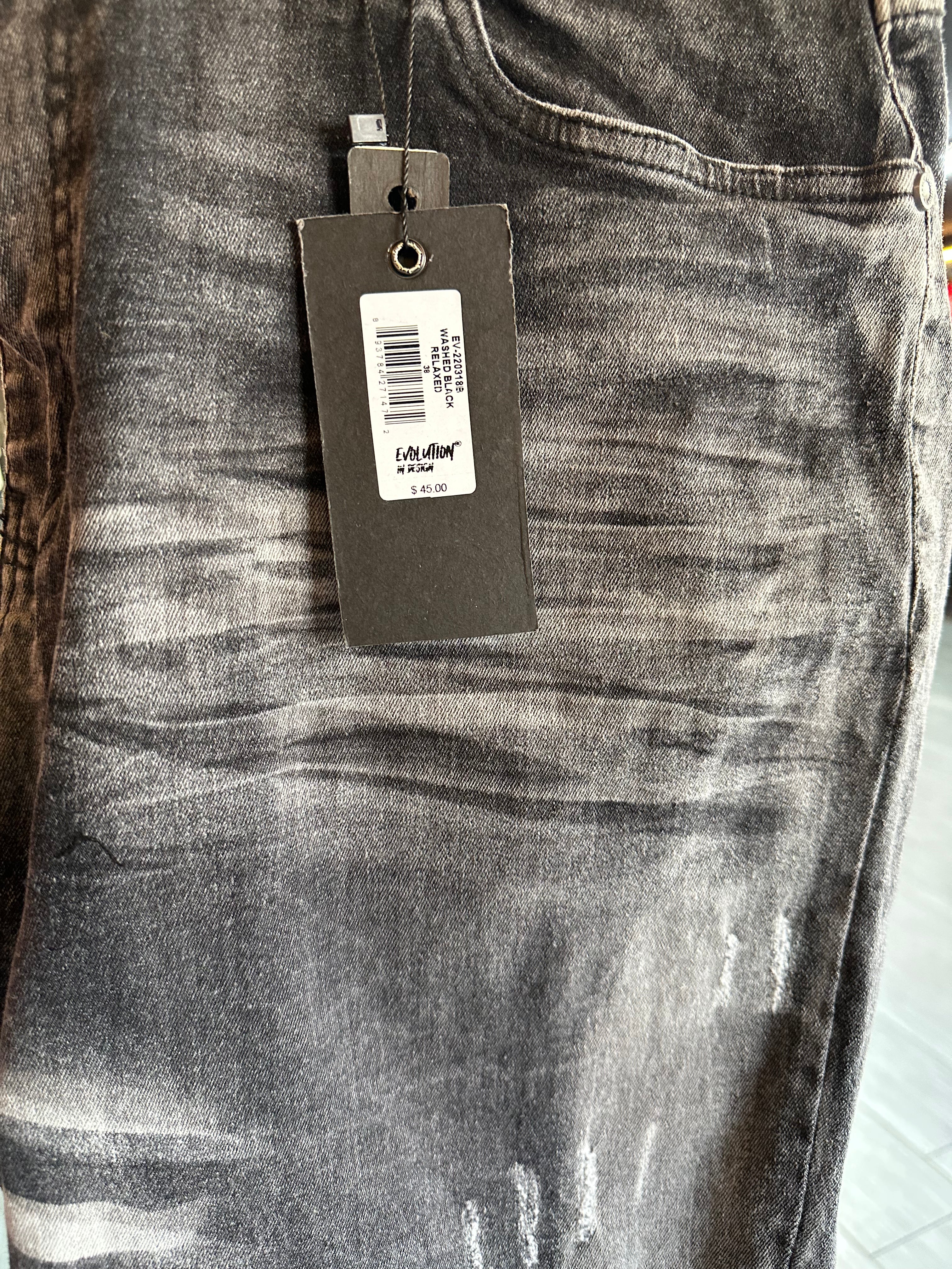 MEN'S FADED DENIM SHORTS COLLECTION - WASH BLK