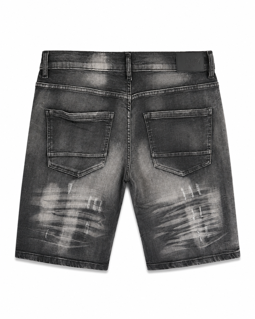 MEN'S FADED DENIM SHORTS COLLECTION - WASH BLK