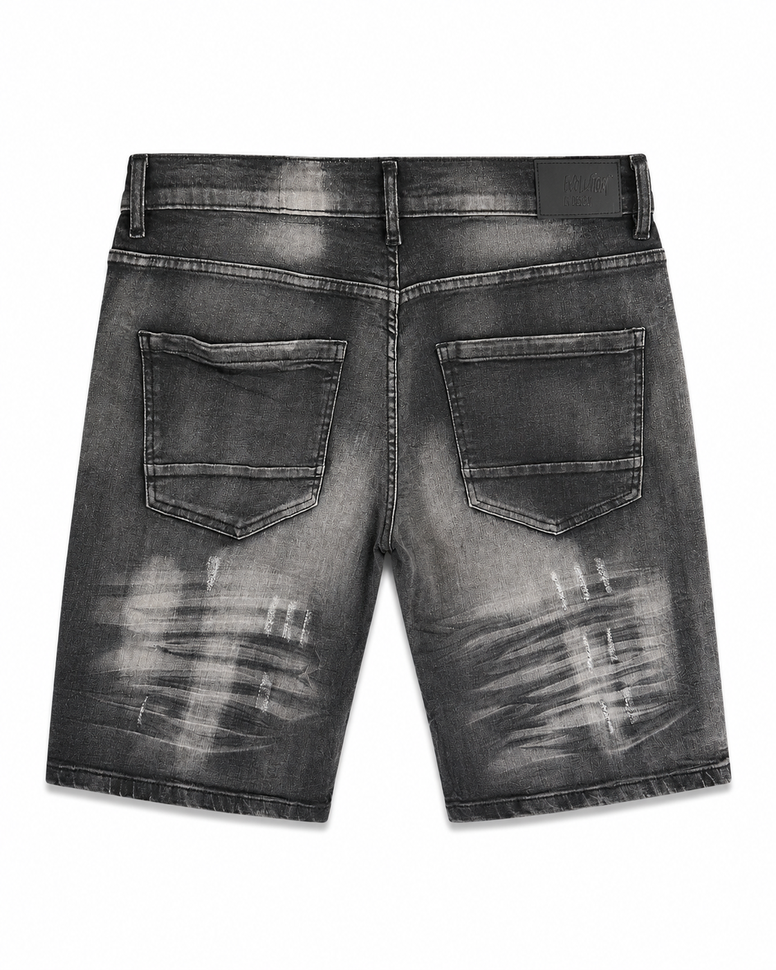 MEN'S FADED DENIM SHORTS COLLECTION - WASH BLK