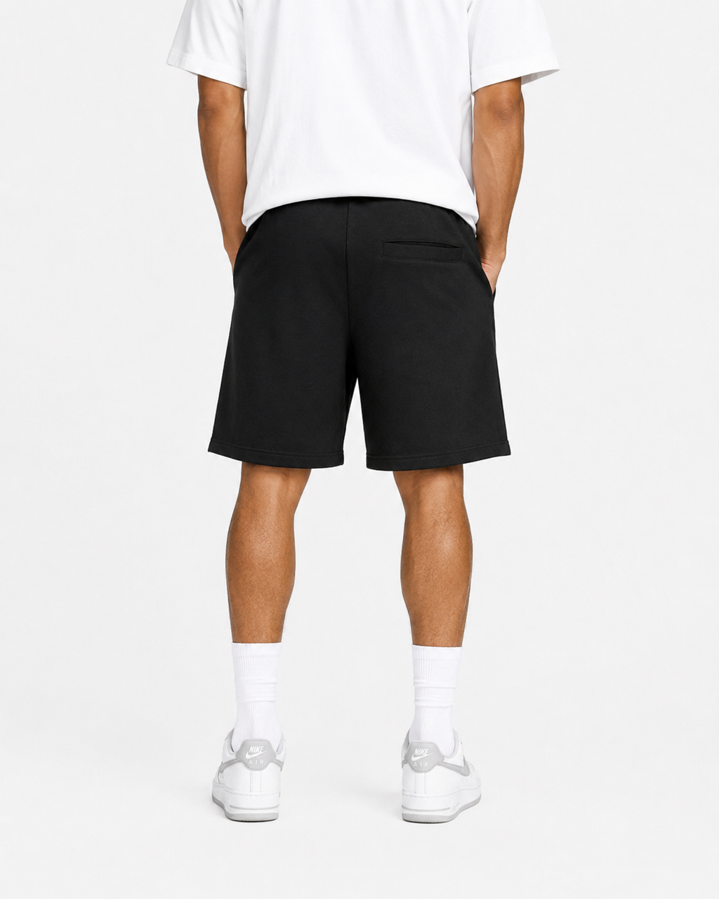 Rebel Minds Saint Embroidered Sweat Shorts – Black