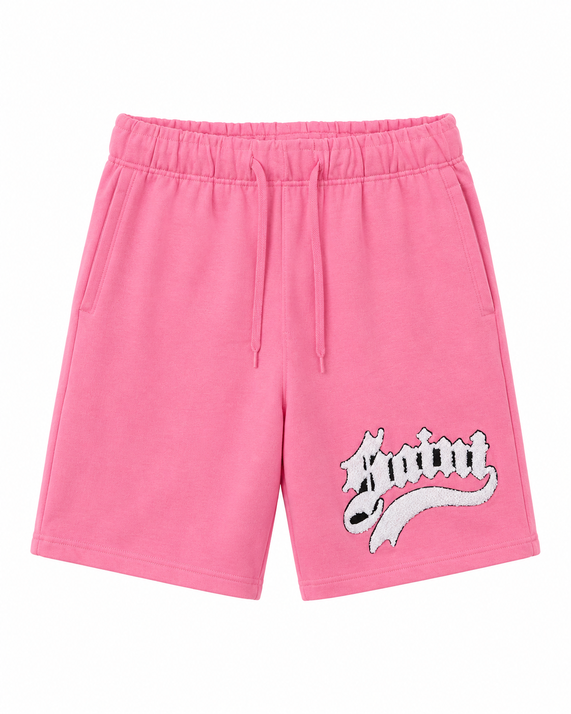 Rebel Minds Saint Embroidered Sweat Shorts – Pink