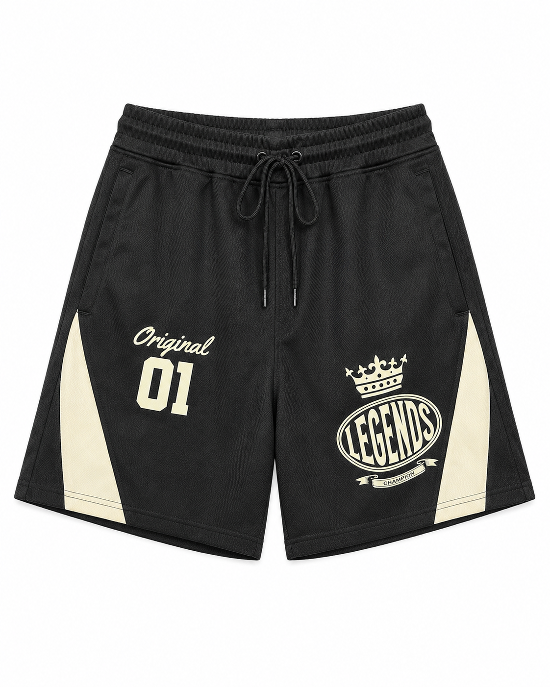 Rebel Minds Legends Original 01 Mesh Shorts – Black/Cream