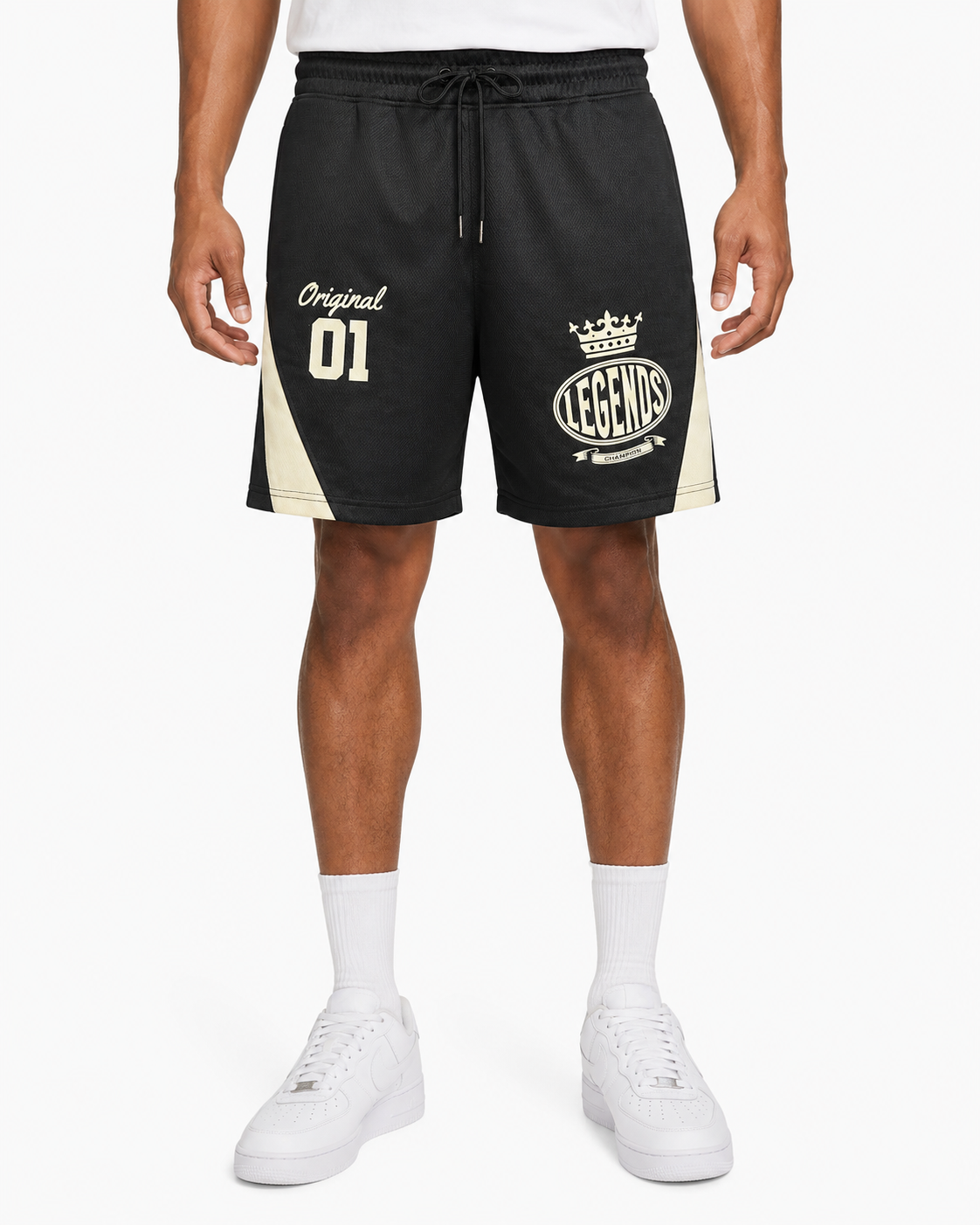 Rebel Minds Legends Original 01 Mesh Shorts – Black/Cream