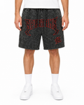 Rebel Minds Spartans Acid-Wash Shorts – Black/Red