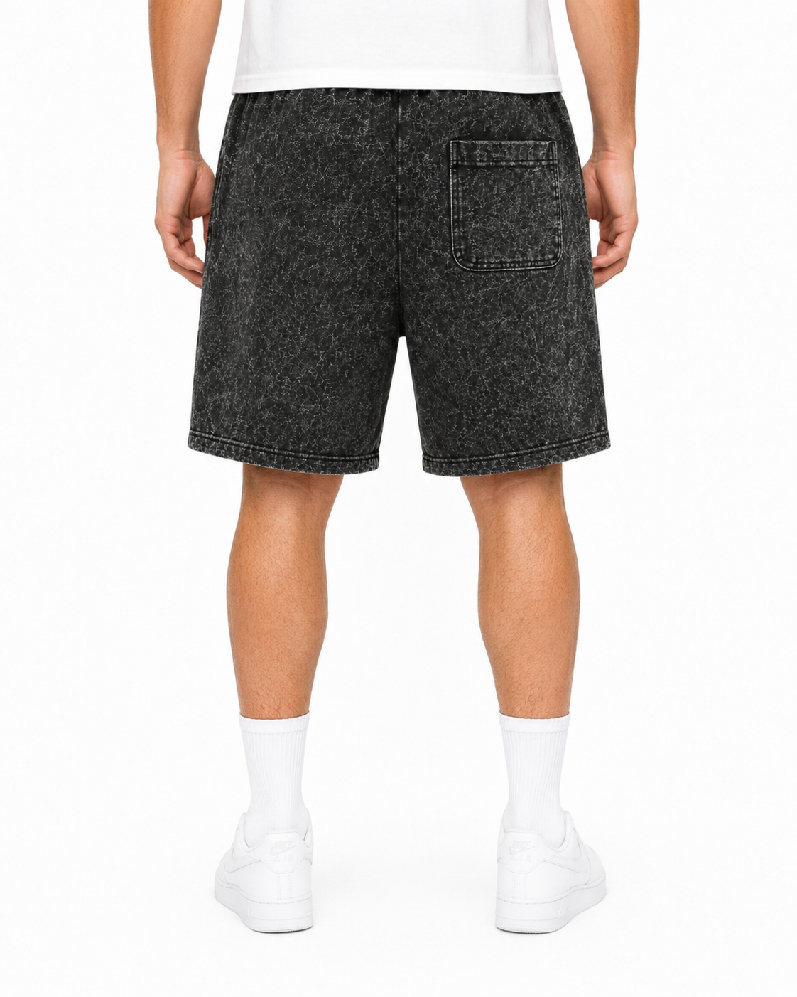 Rebel Minds Spartans Acid-Wash Shorts – Black/Red