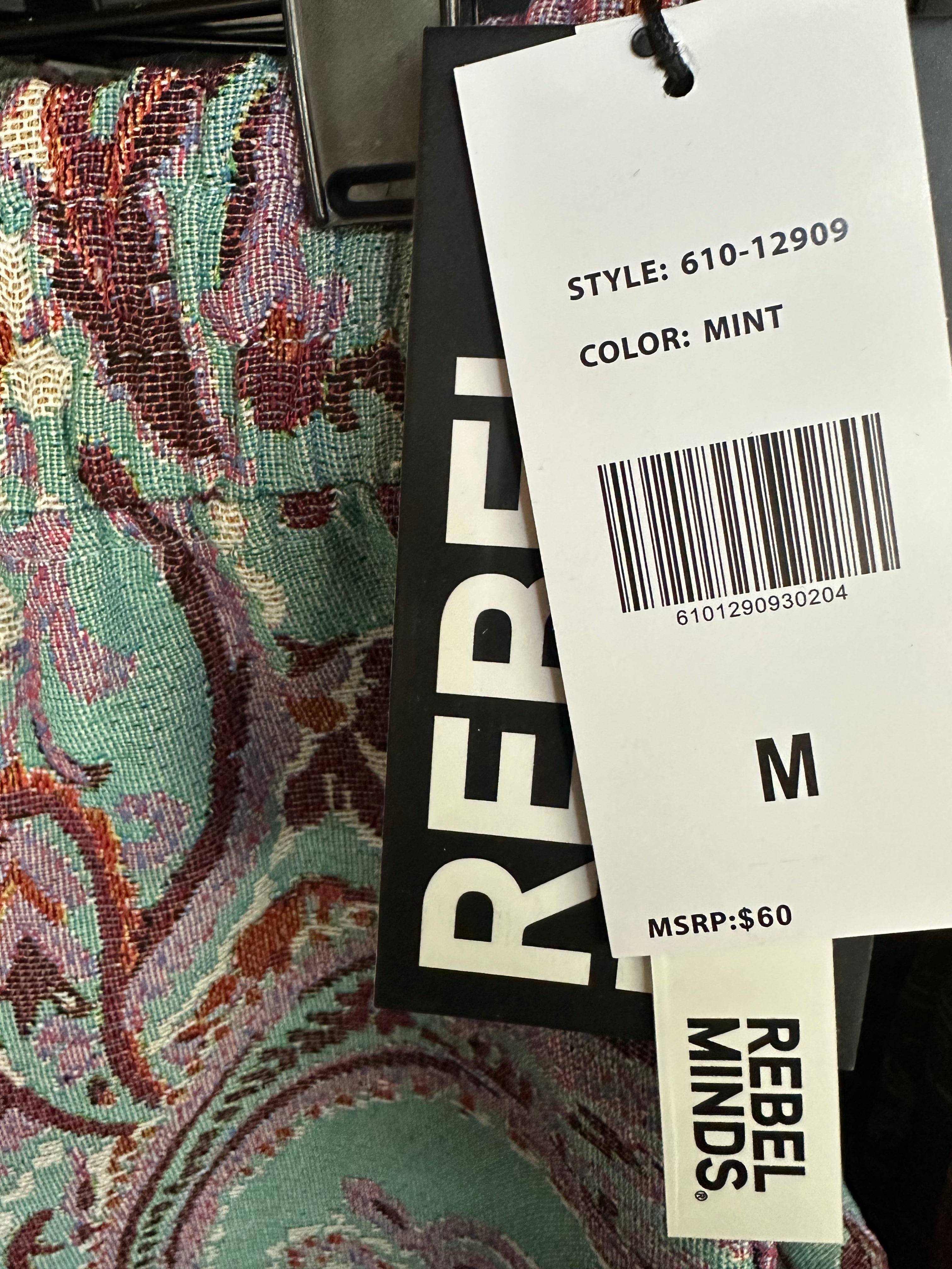 Rebel Minds Paisley Jacquard Shorts – Mint